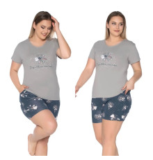 Жіноча піжама з шортами (великих розмірів) - 2XL