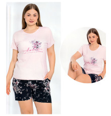 Жіноча піжама з шортами (великих розмірів) - 2XL
