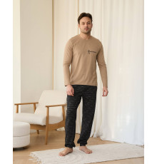 Стильна чоловіча піжама, комплект зі штанами - Gentleman - 2XL