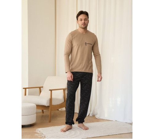 Стильна чоловіча піжама, комплект зі штанами - Gentleman - 2XL