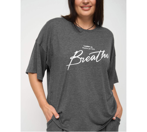 Жіночий комплект зі широкими штанами і футболкою - оверсайз - Breathe (великих розмірів) - 2XL