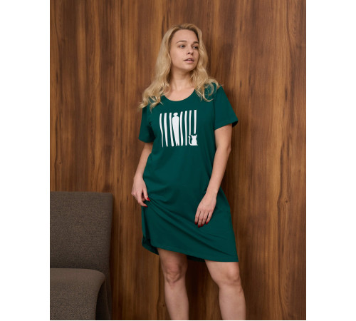 Бавовняна туніка з коротким рукавом - Людина і кіт (великих розмірів) - 3XL